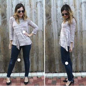 NWT Bobeau - Kailie Marled Swing Knit Top